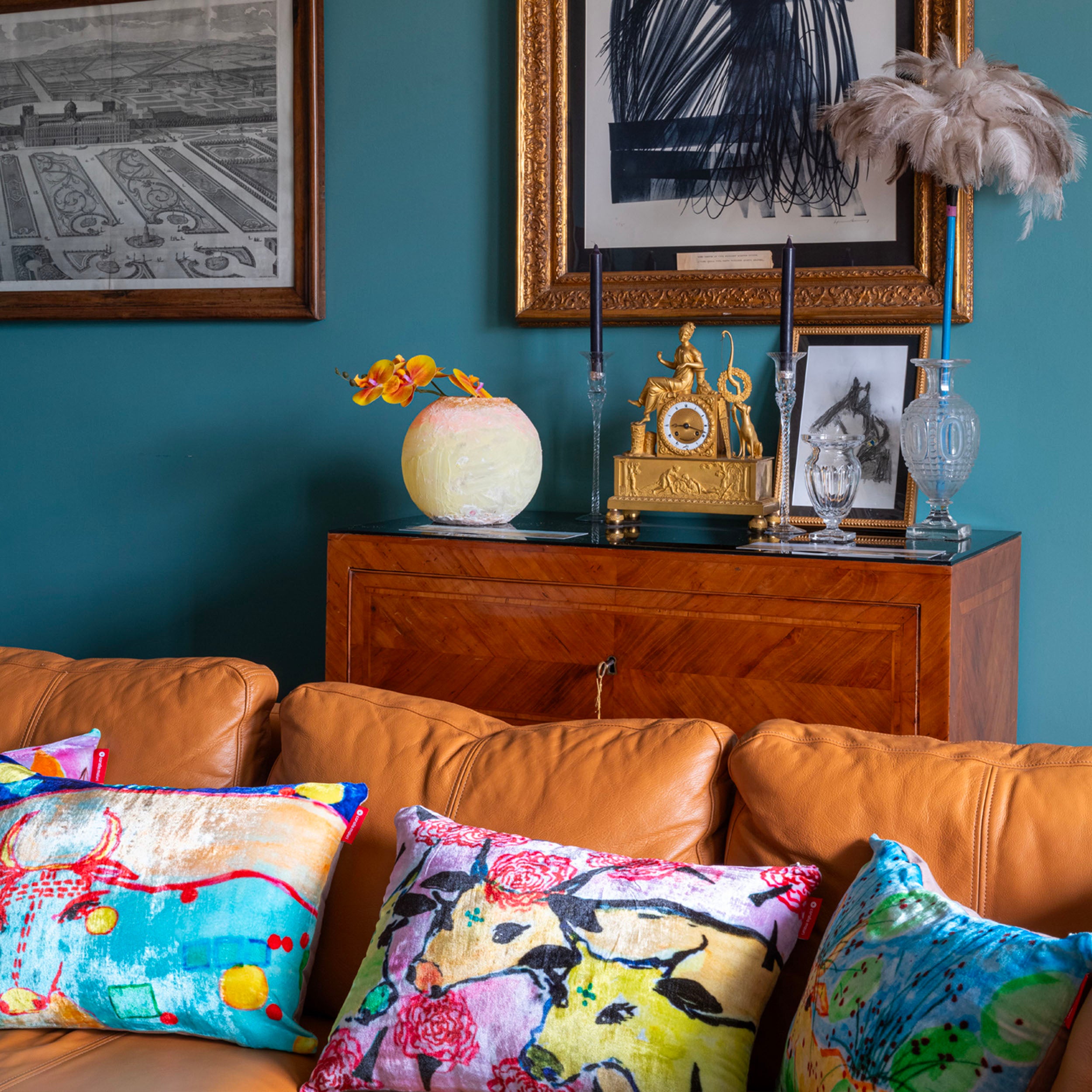 Purple & Blue Cow Cushion