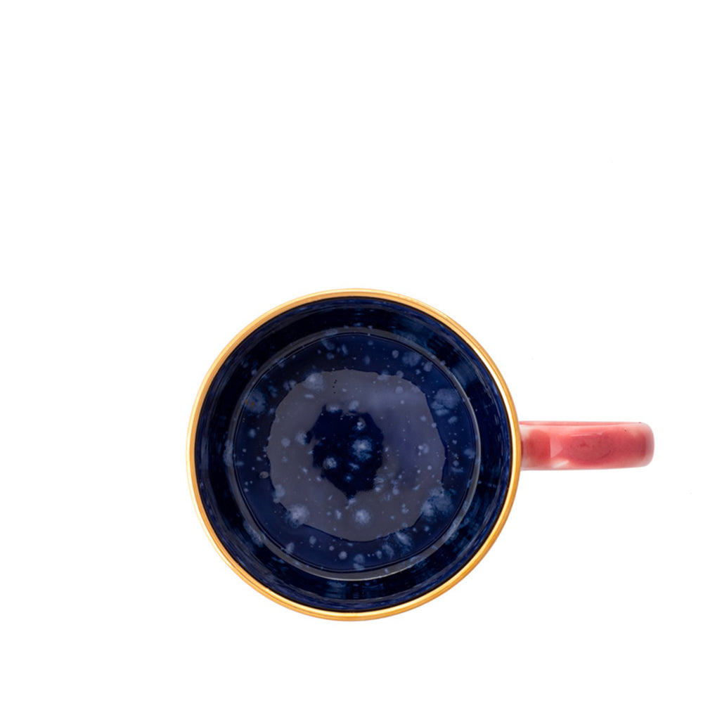 Tazza Rosso lampone con bordo dorato Brera Mugs