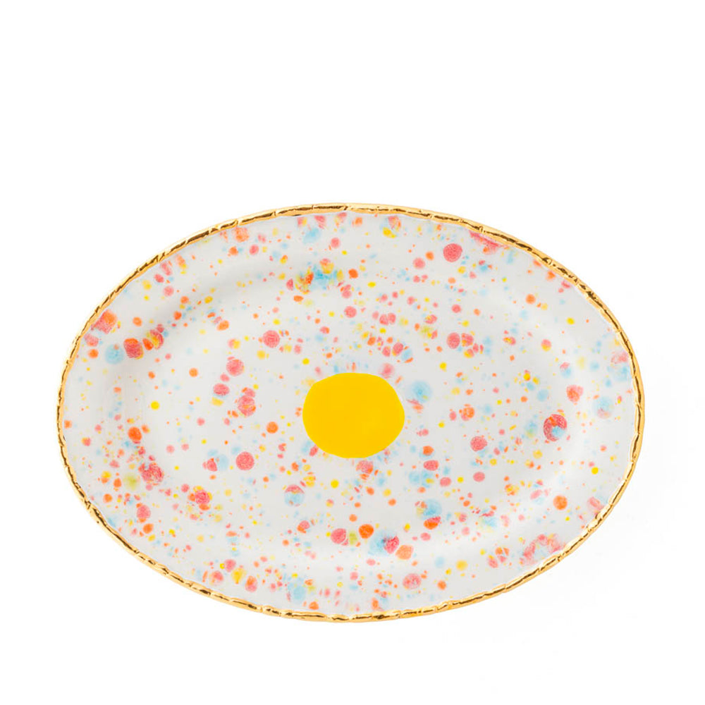 Confetti Oval Rim Platter