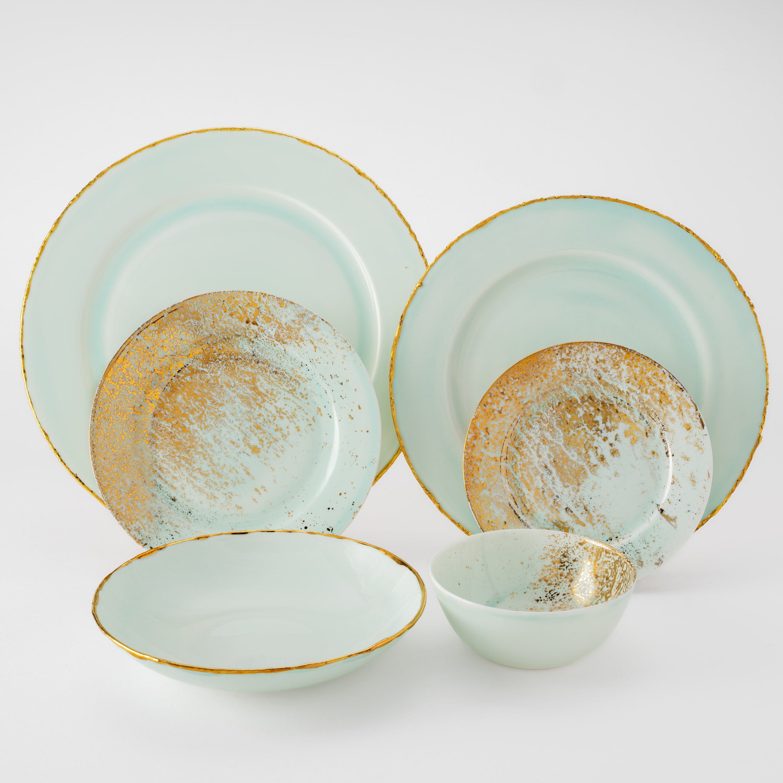 Golden Ash Mint Dinner Set