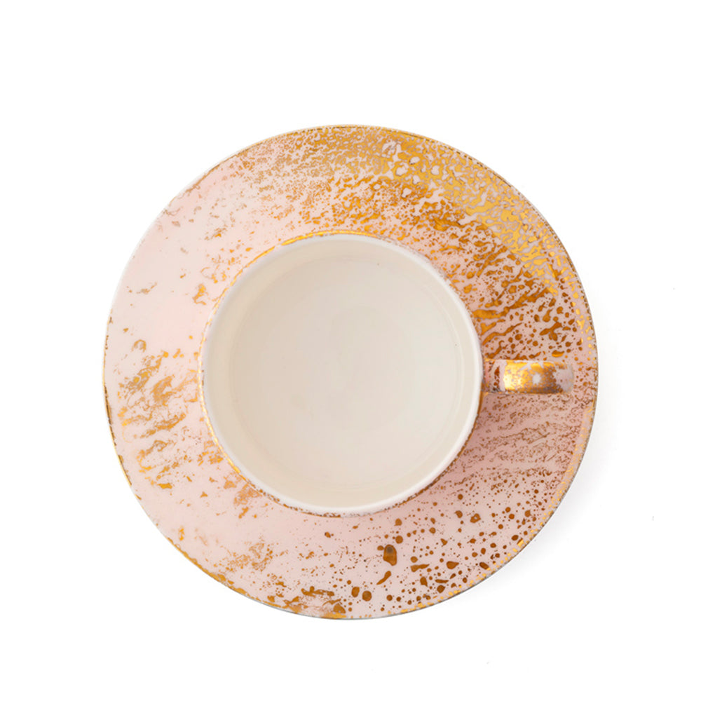 Golden Ash Pink Teacup & Saucer