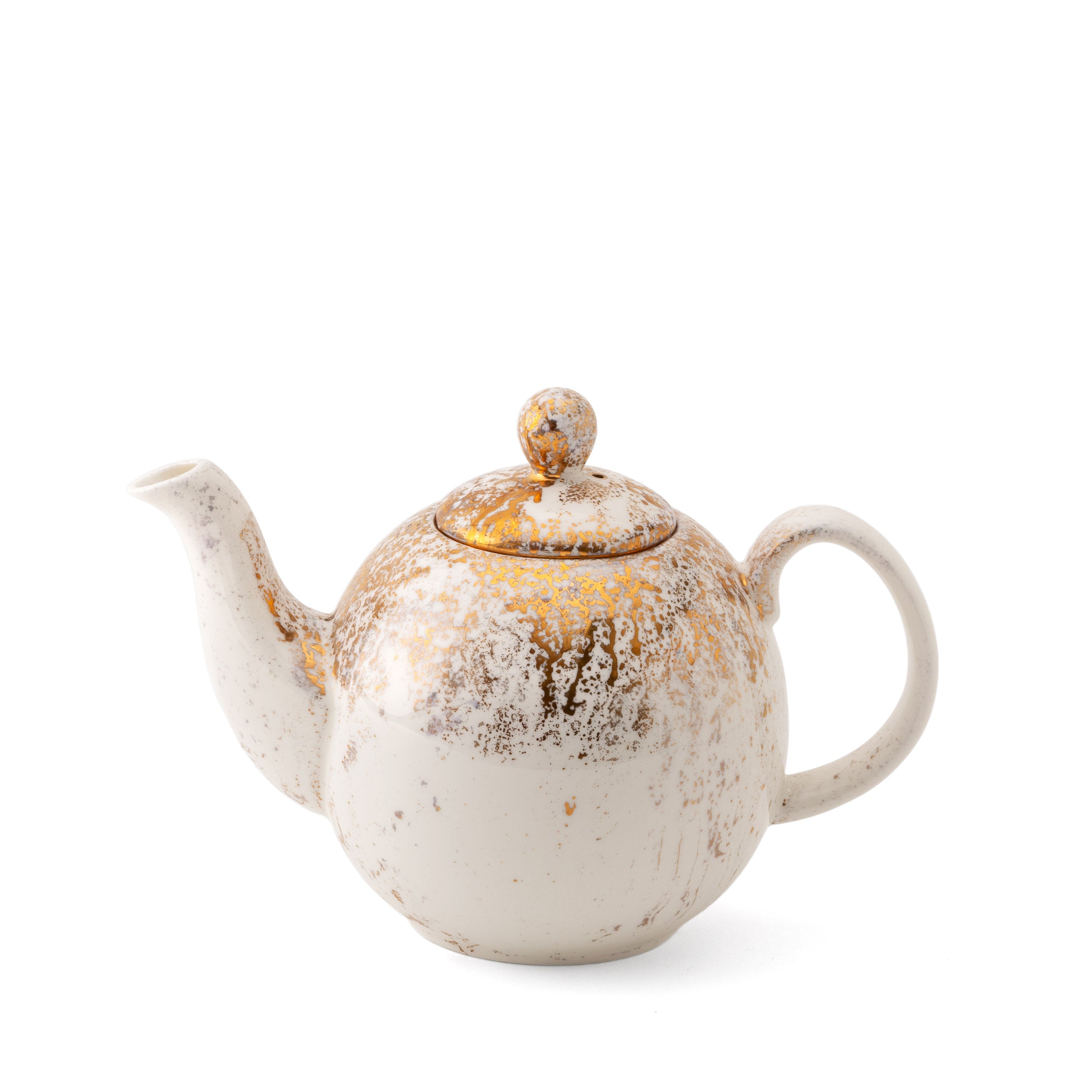 Golden Ash White Teapot