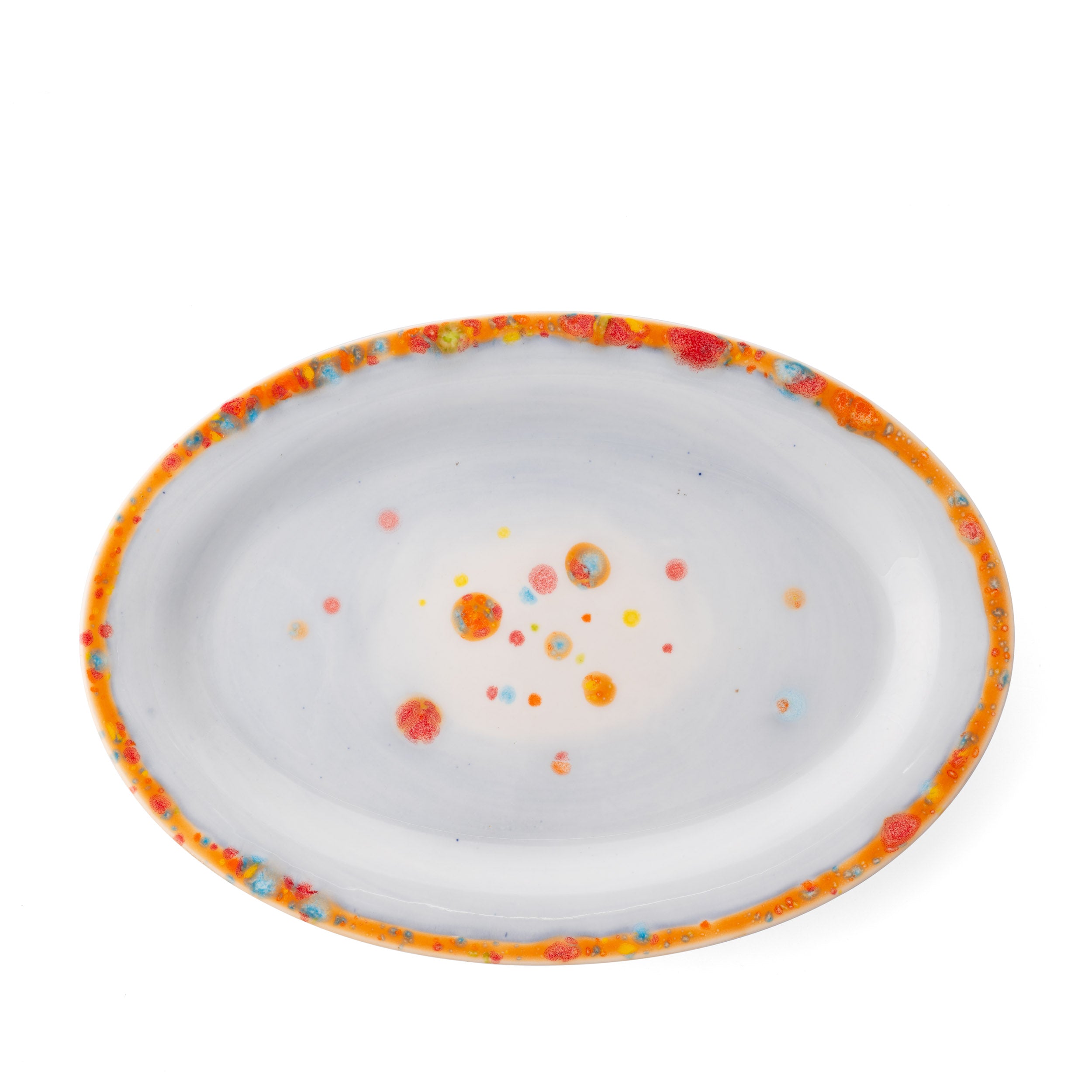 Murrine Gray Oval Rim Platter