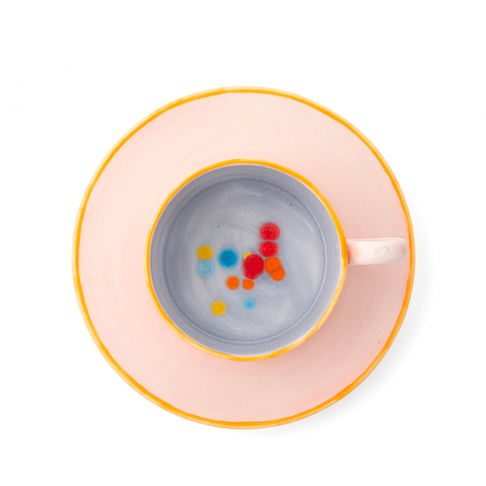 Murrine Gray Teacup & Saucer