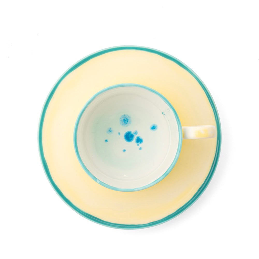 Murrine Yellow Teacup & Saucer