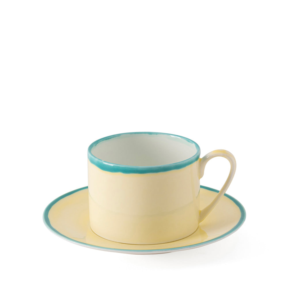 Murrine Yellow Teacup & Saucer