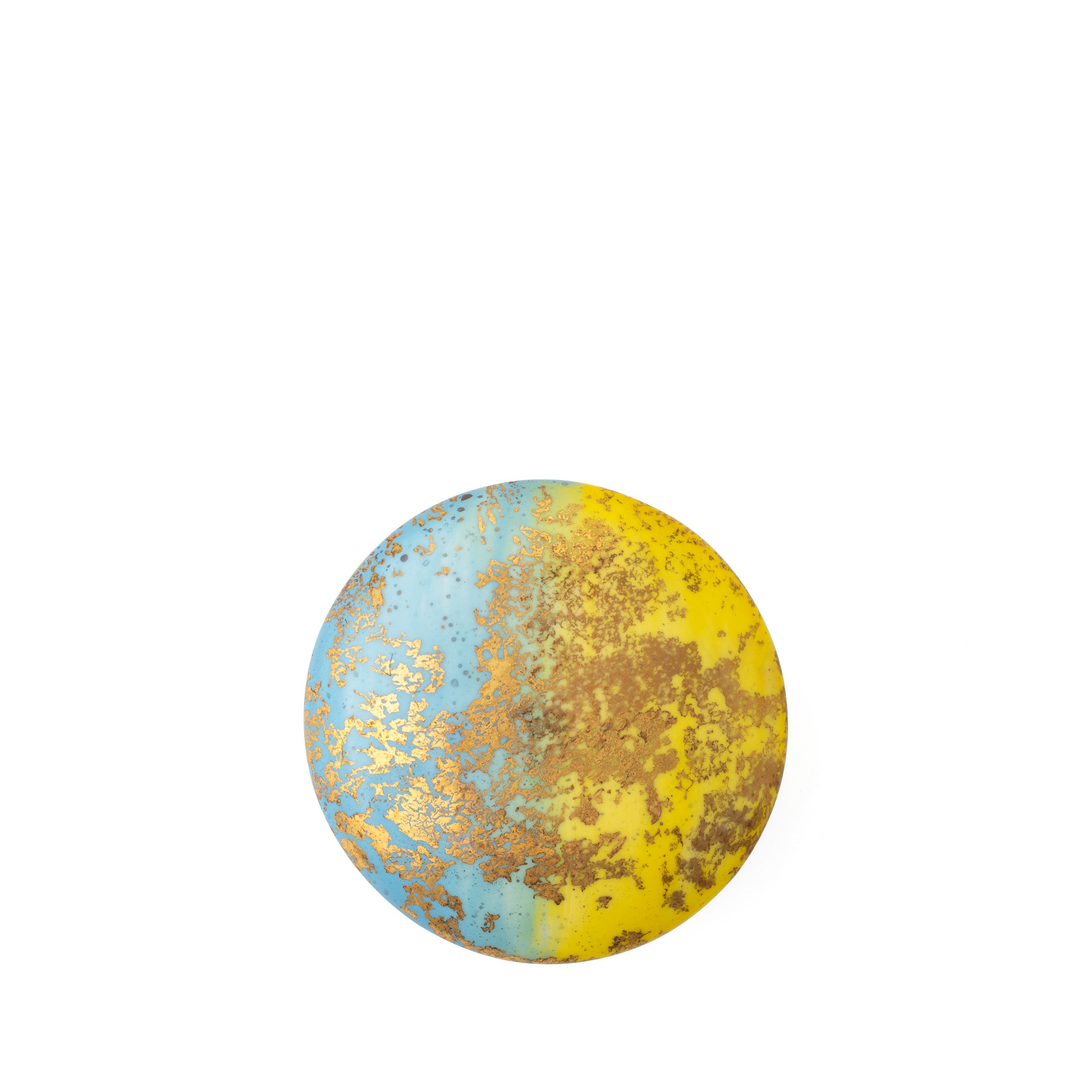 Yellow Blue Medium Round Box
