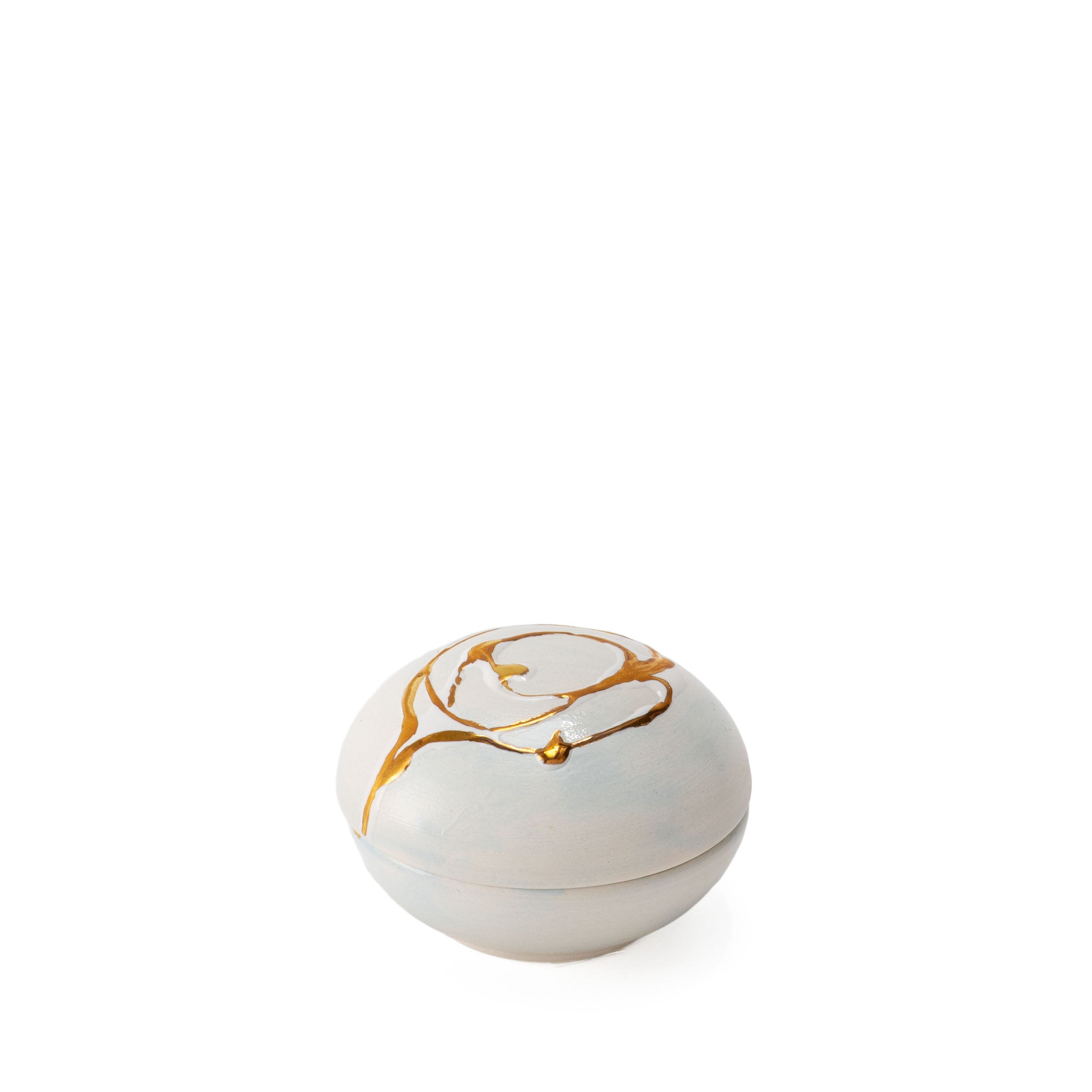 Ceramic White Small Round Box