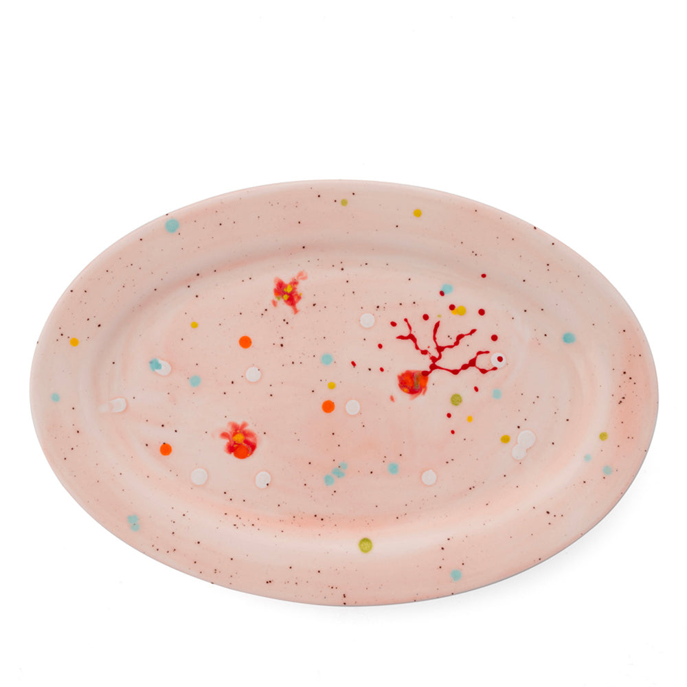 Seabed Rose Oval Rim Platter