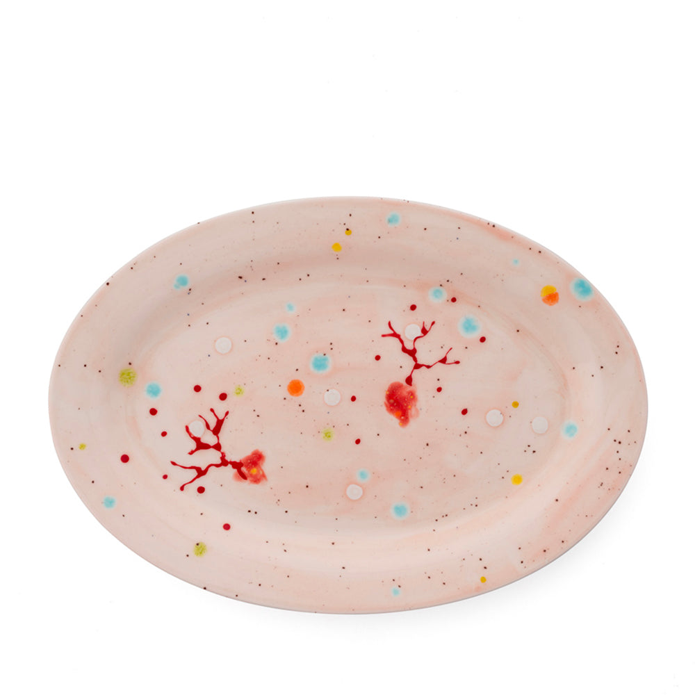 Seabed Rose Oval Rim Platter
