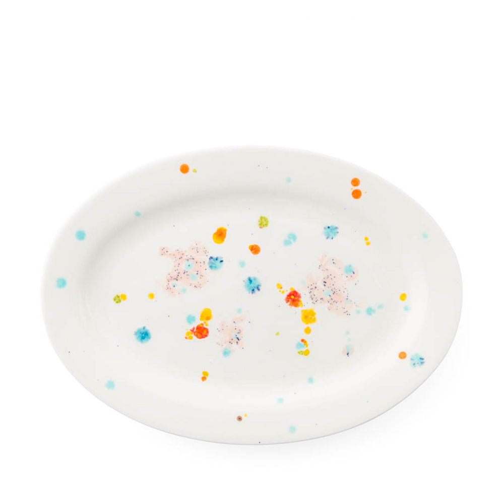Seabed White Oval Rim Platter