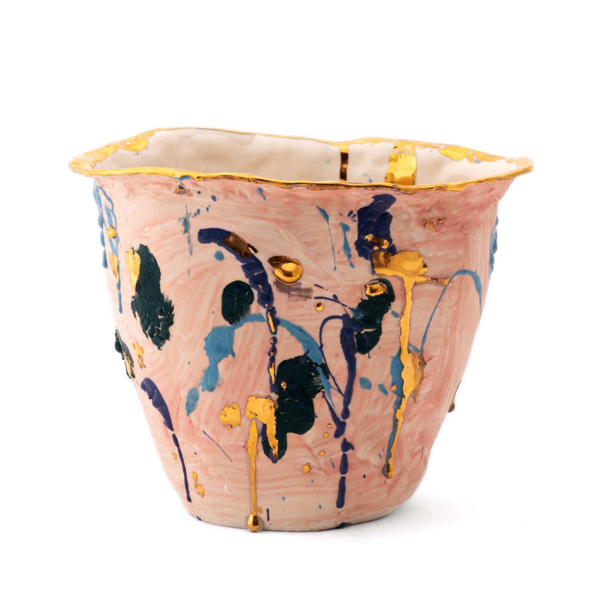 Free Hand Pink Oval Vase