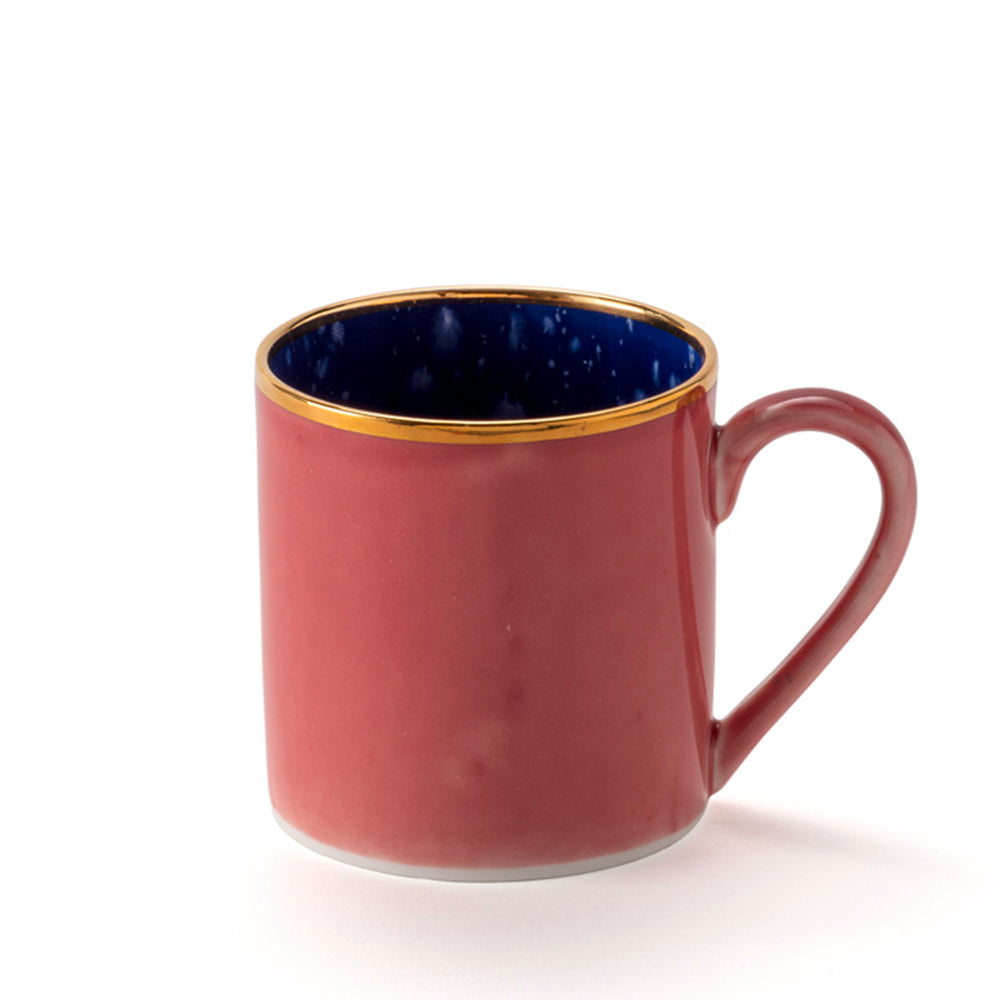Tazza Rosso lampone con bordo dorato Brera Mugs