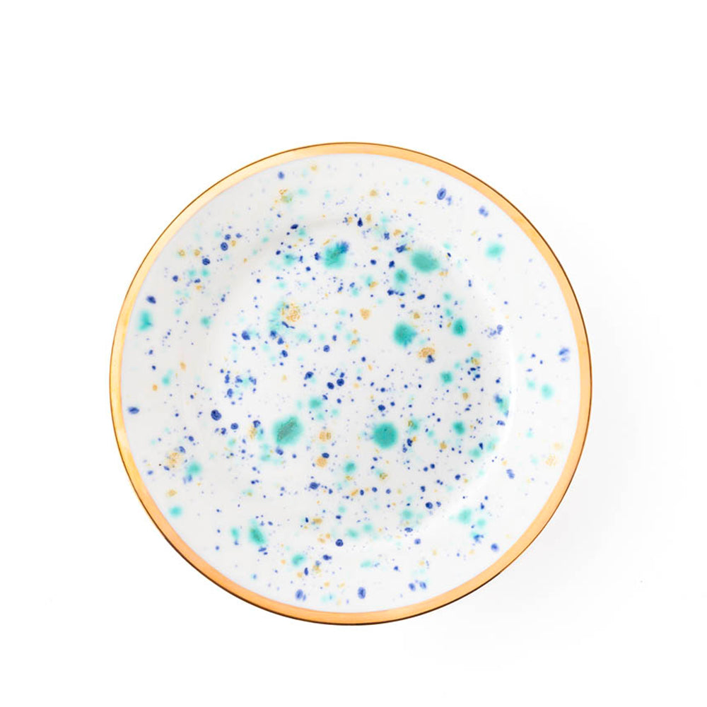 Blue Marble Bread Rim Plate