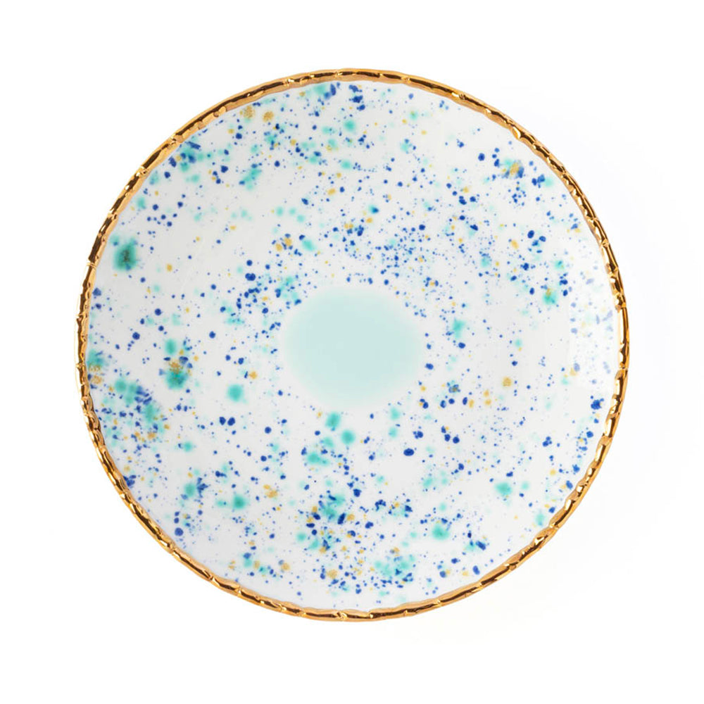 Blue Marble Dessert Coupe Plate