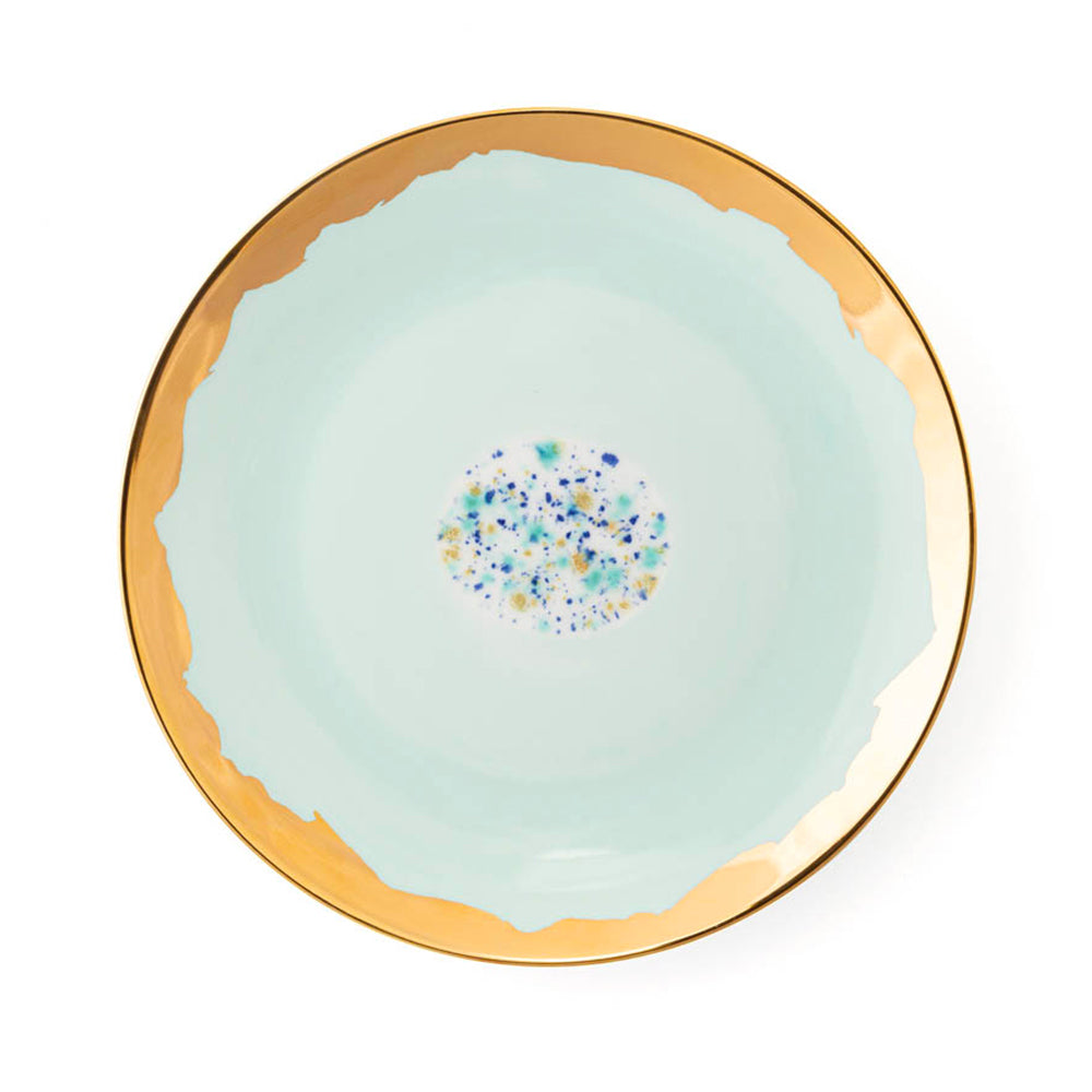 Blue Marble Dessert Coupe Plate