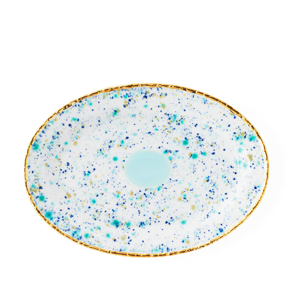 Blue Marble Oval Rim Platter
