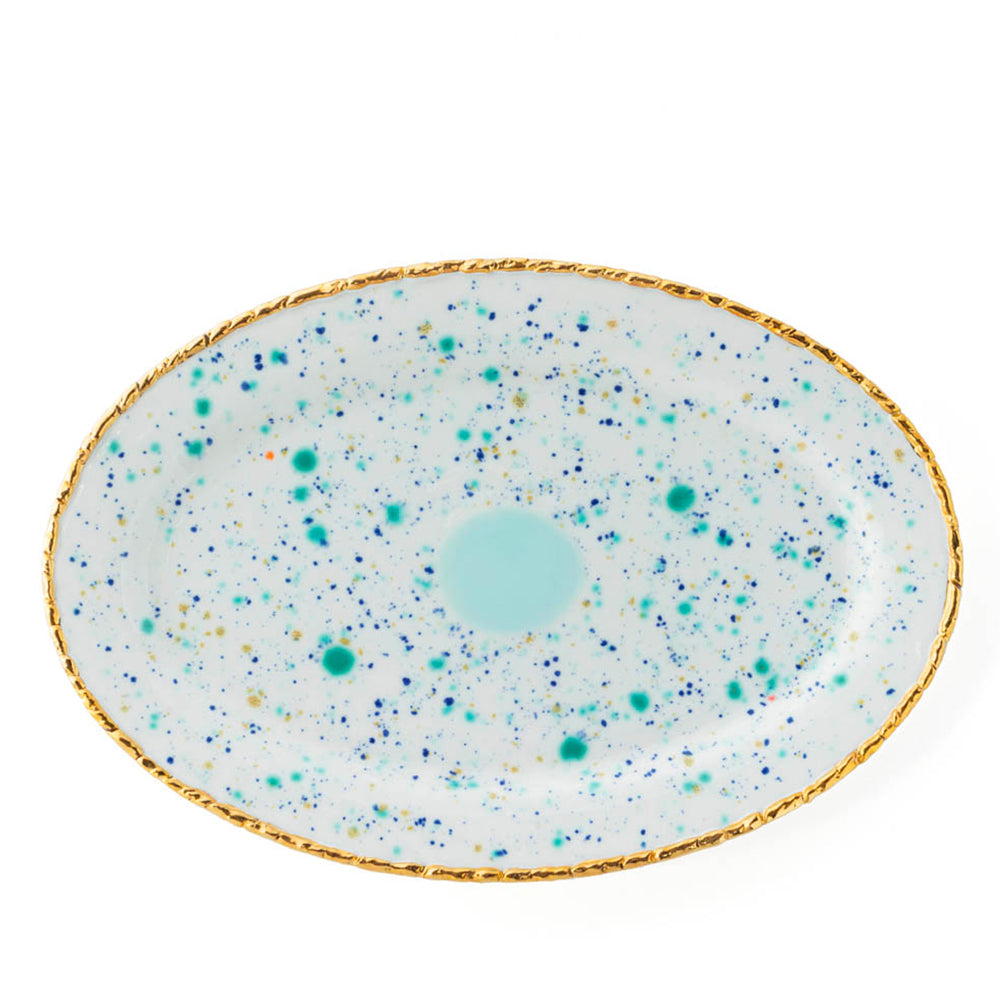 Blue Marble Oval Rim Platter