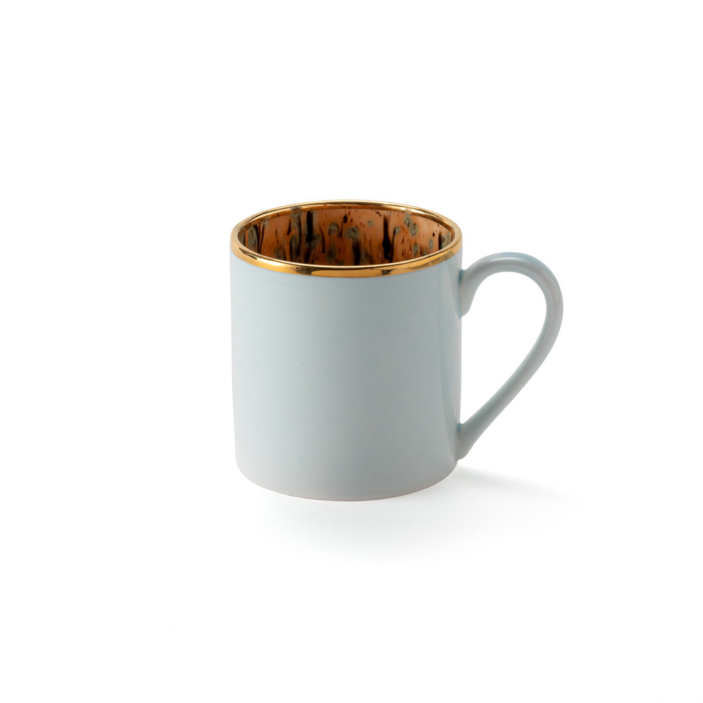 Gold Rim Sky Blue Large Mug