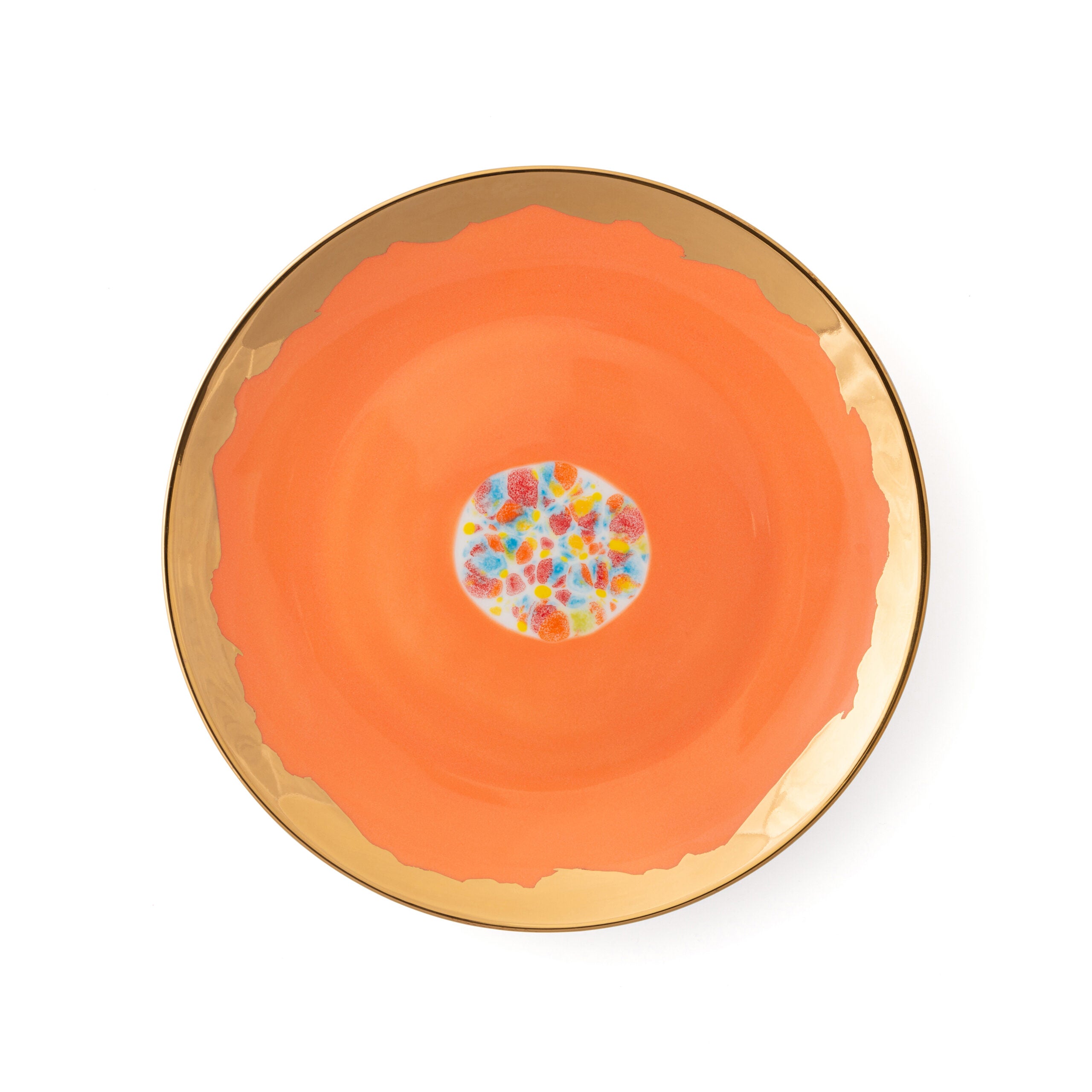 Confetti_Dessert Coupe Plate Ø22 Orange Drop Edge