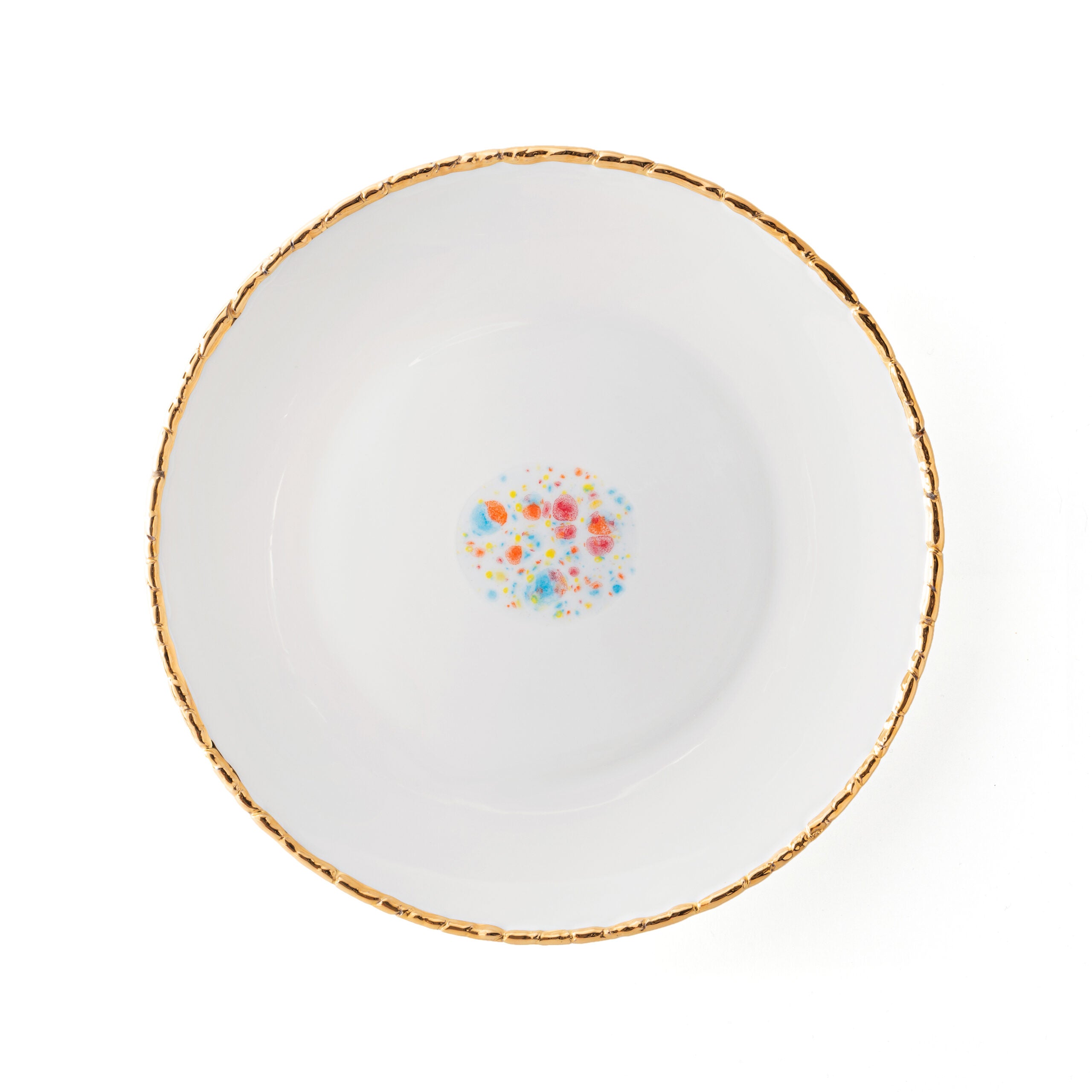 Confetti_Dinner Coupe Plate D27 White Craquelé Edge