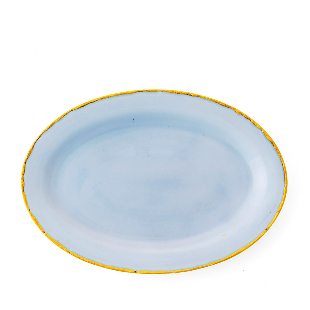 Golden Ash Blue Oval Rim Platter