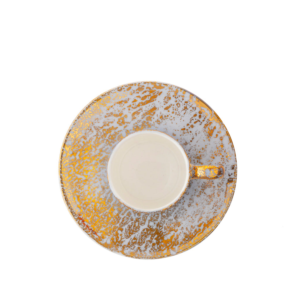 Golden Ash Blue Coffee Cup & Saucer
