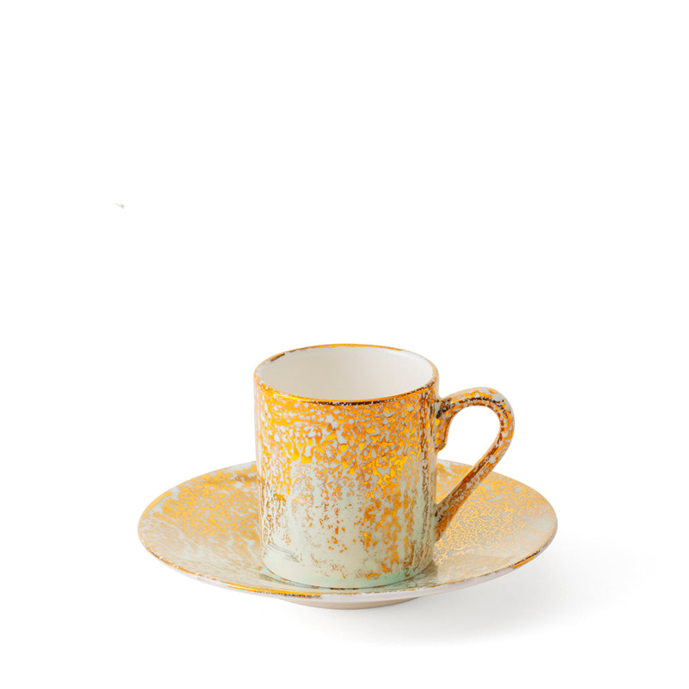 Golden Ash Mint Coffee Cup & Saucer