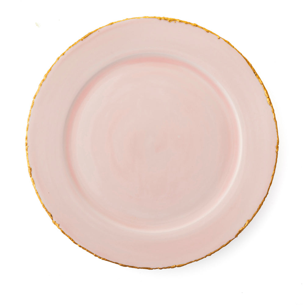 Golden Ash Pink Dinner Rim Plate