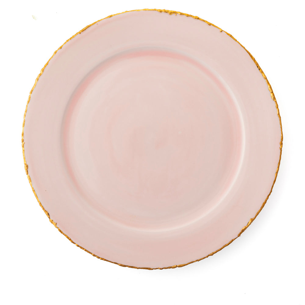 Golden Ash Pink Rim Charger
