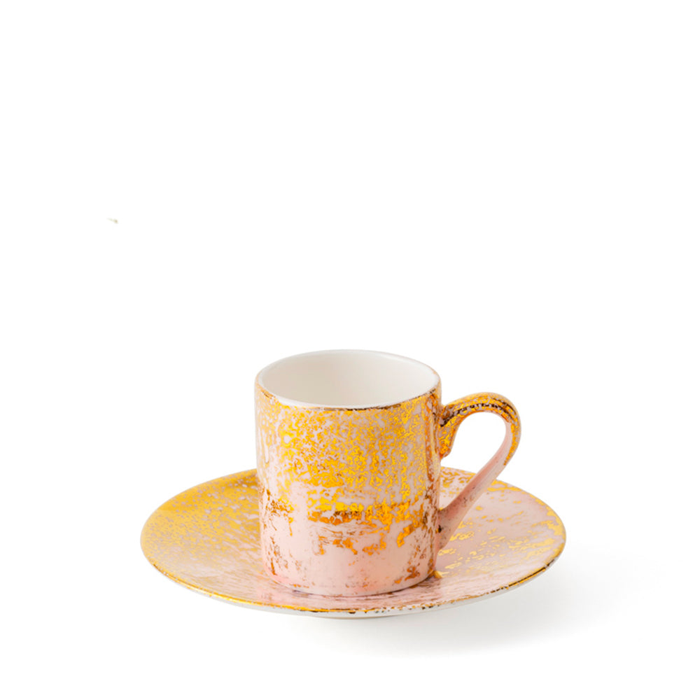 Golden Ash Pink Coffee Cup & Saucer