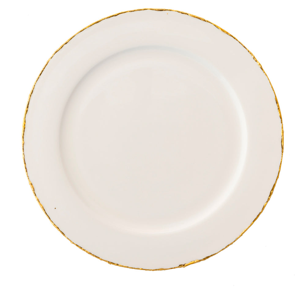 Golden Ash White Rim Charger