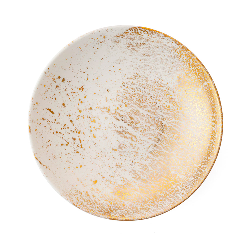 Golden Ash White Soup Coupe Plate