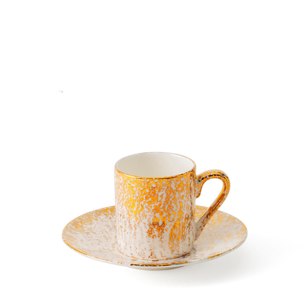 Golden Ash White Coffee Cup & Saucer