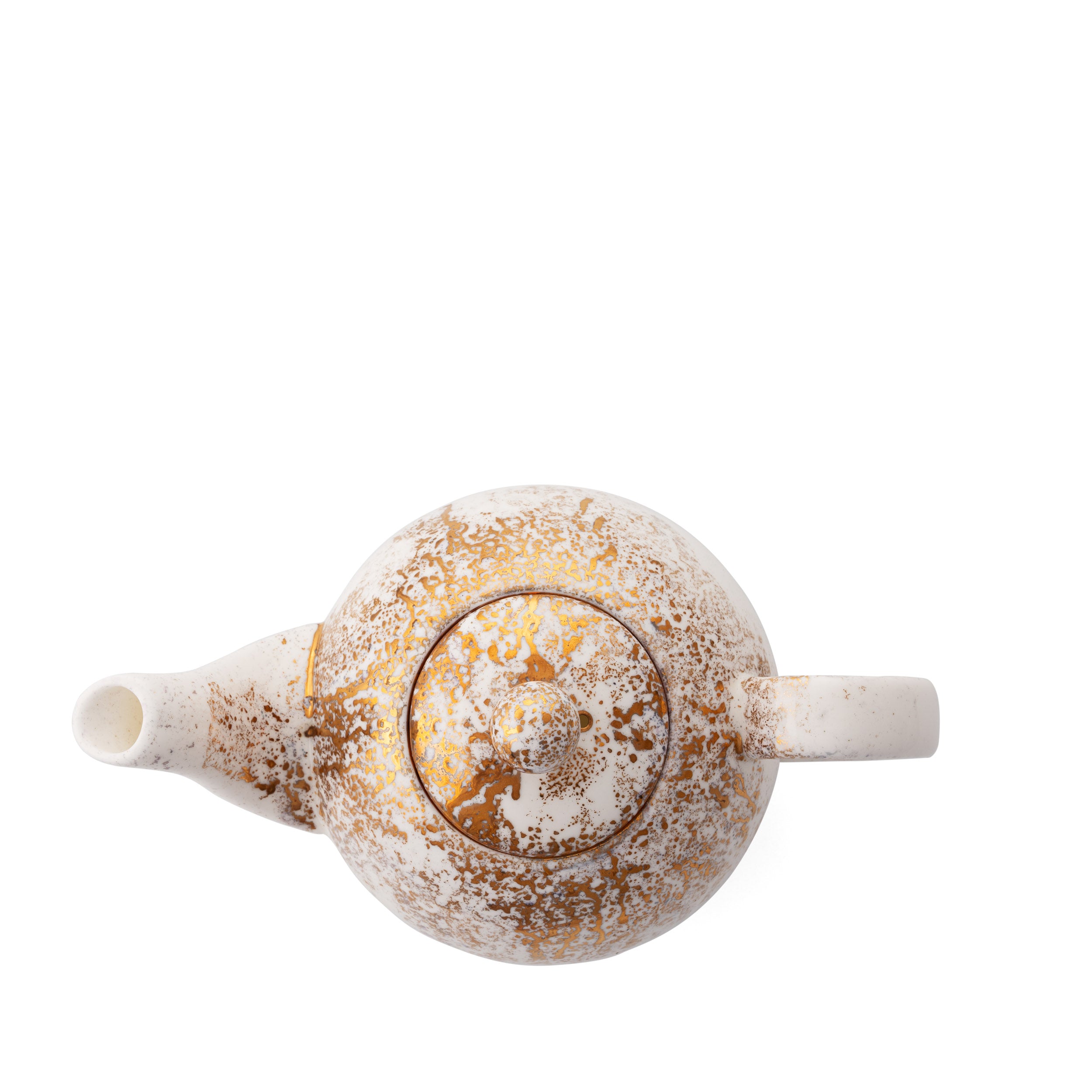 Golden Ash White Teapot