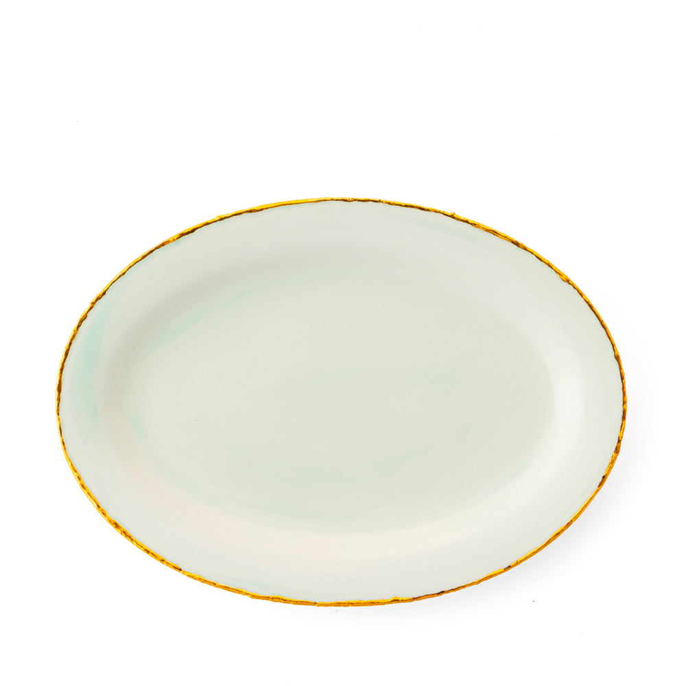 Golden Ash Mint Oval Rim Platter