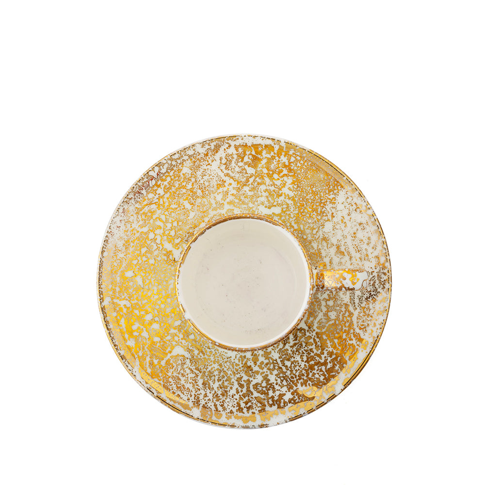 Golden Ash Mint Coffee Cup & Saucer