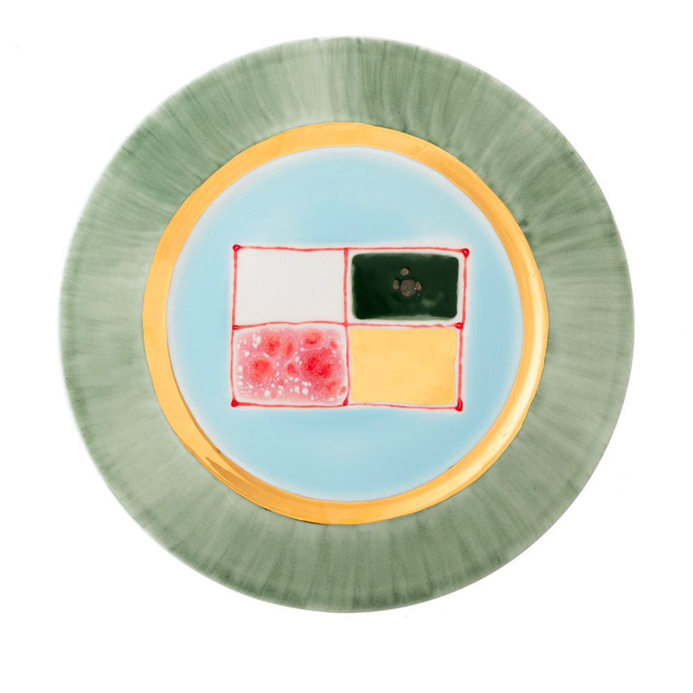 Piatto piano con bordo Jade