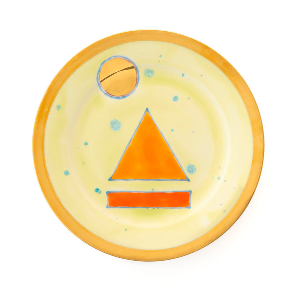Lime Gold Dessert Rim Plate