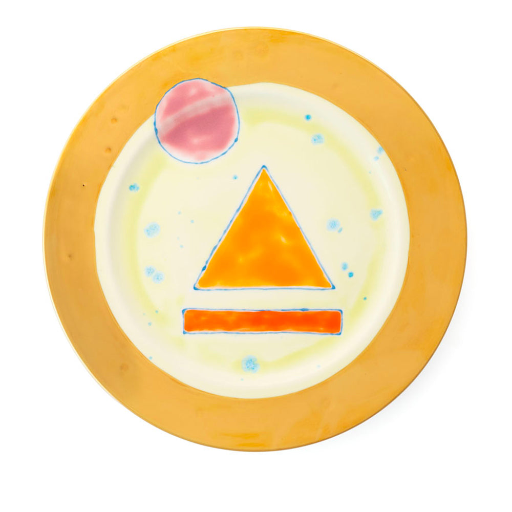 Lime Gold Dinner Rim Plate