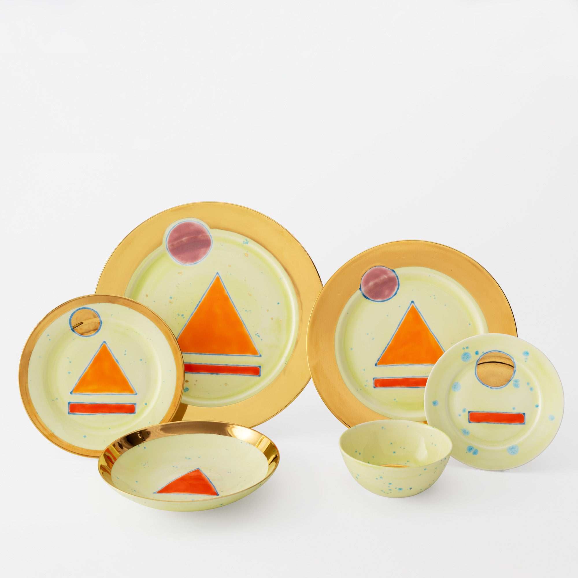 Lime Gold Dinner Set