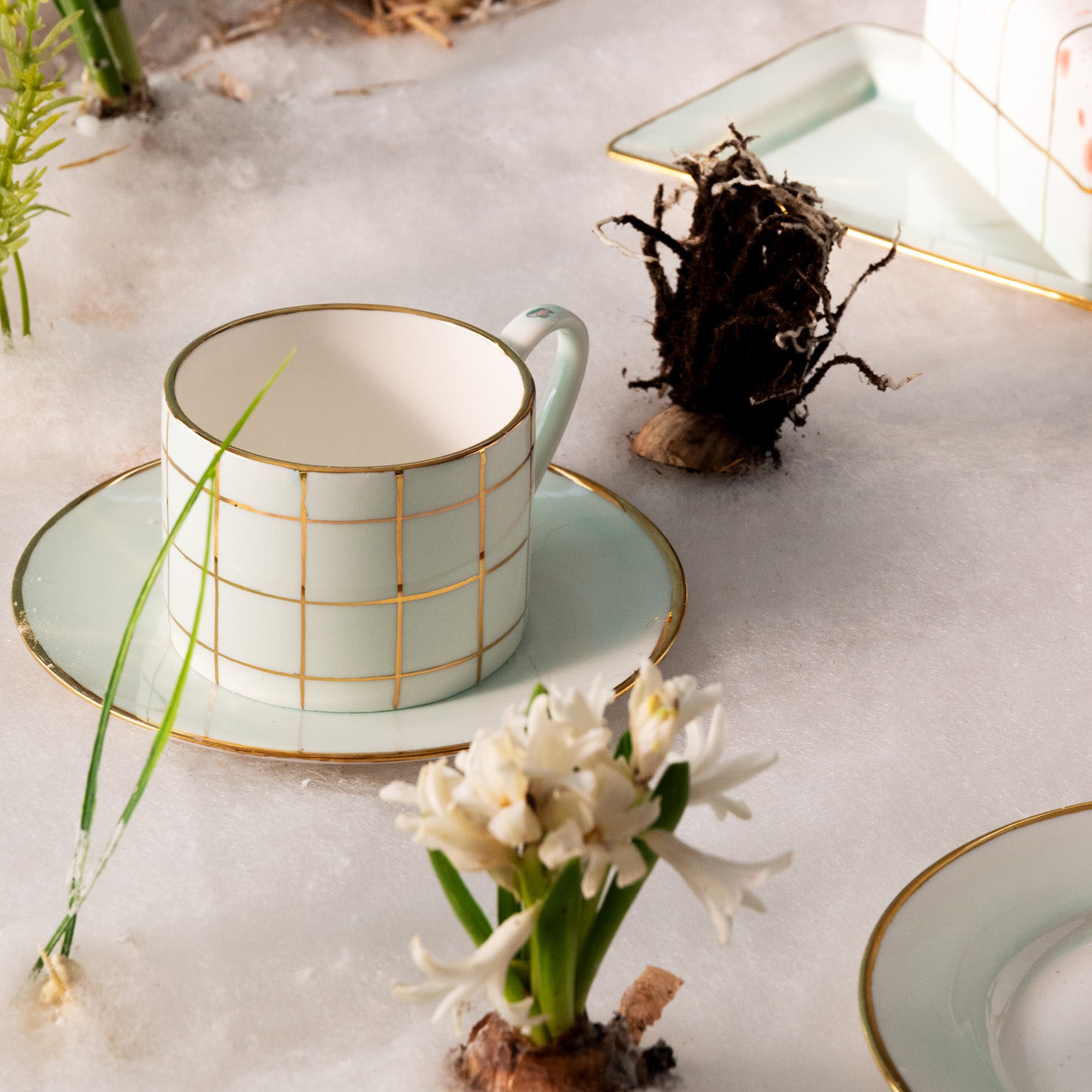 Alpine Mint Teacup & Saucer