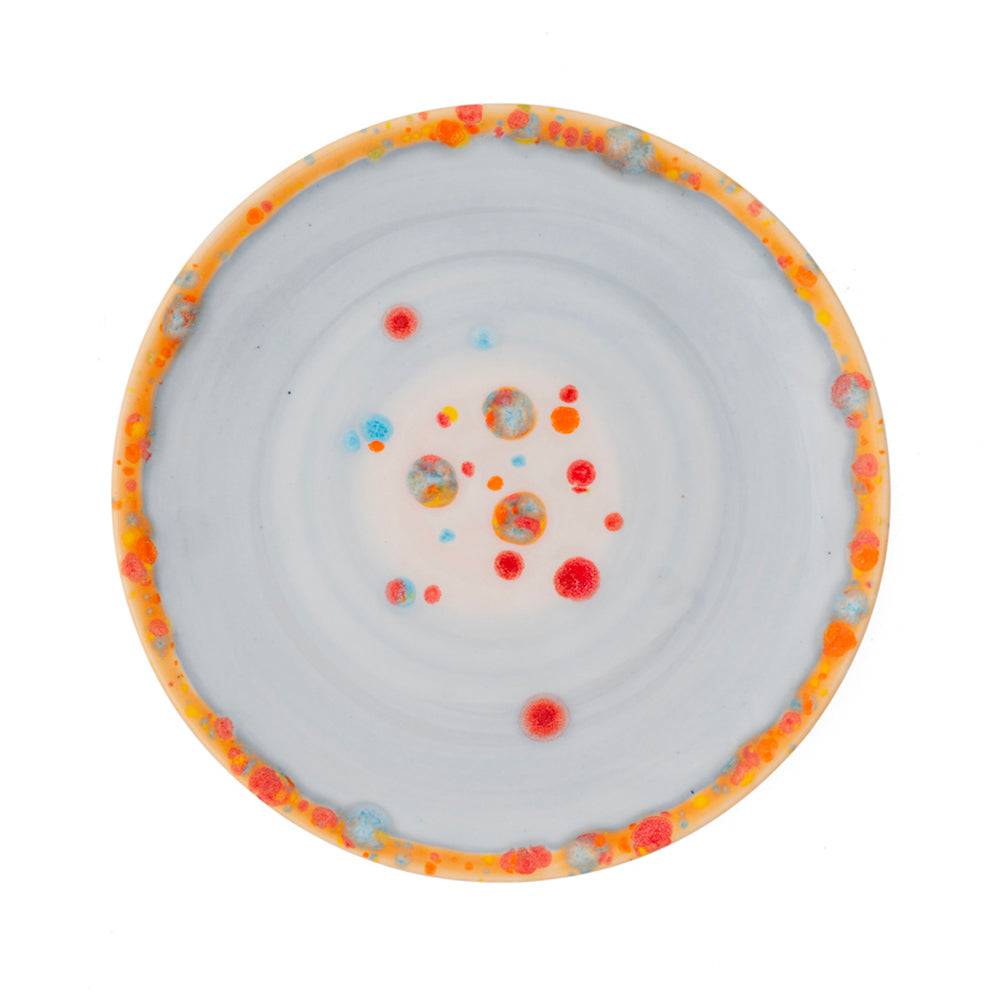 Murrine Gray Dessert Coupe Plate