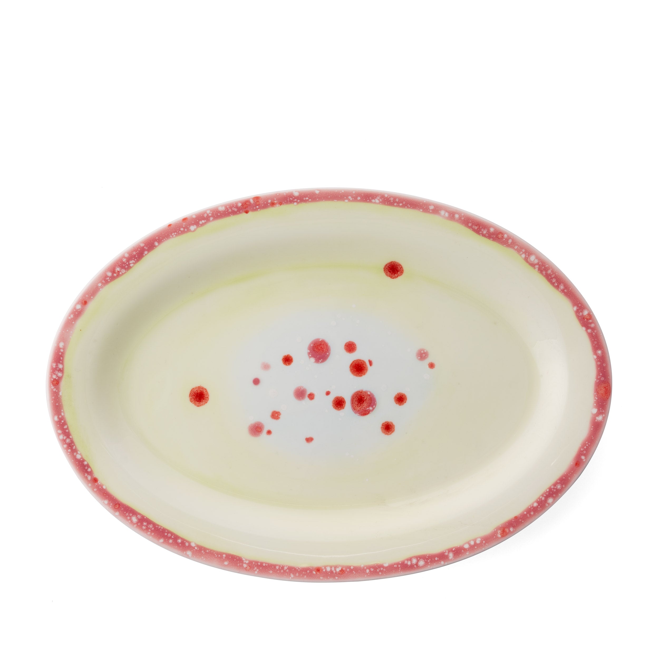 Murrine Green Oval Rim Platter