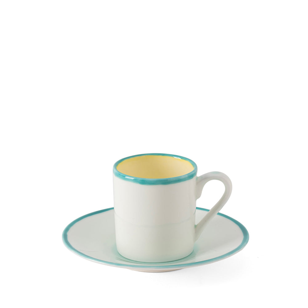 Murrine Yellow Coffee Cup & Saucer
