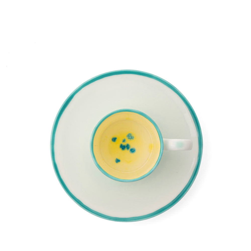 Murrine Yellow Coffee Cup & Saucer