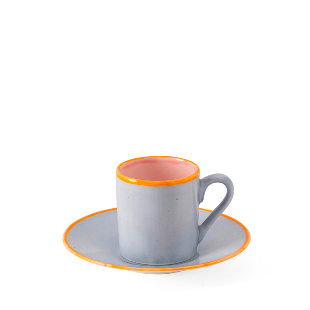 Murrine Gray Coffee Cup & Saucer