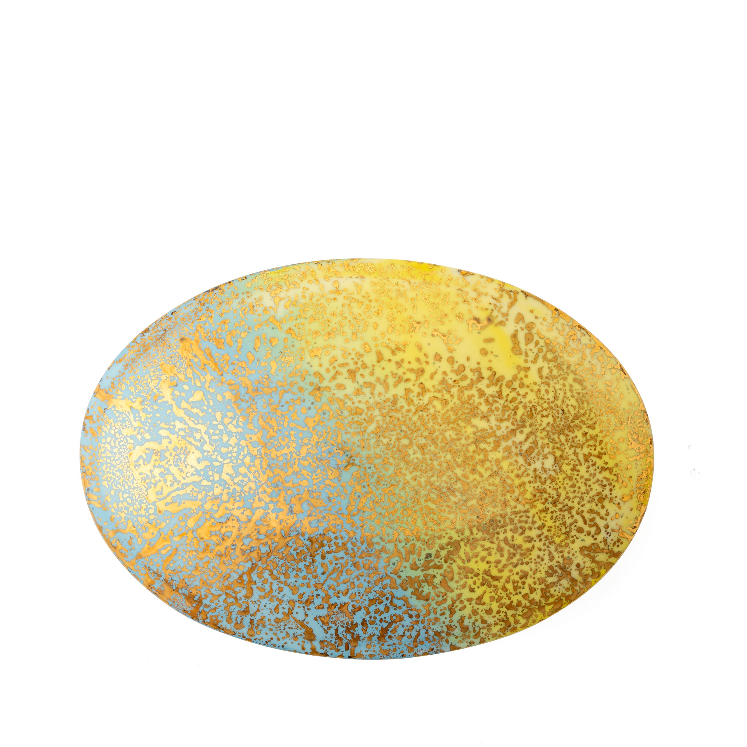 Yellow Blue Oval Box