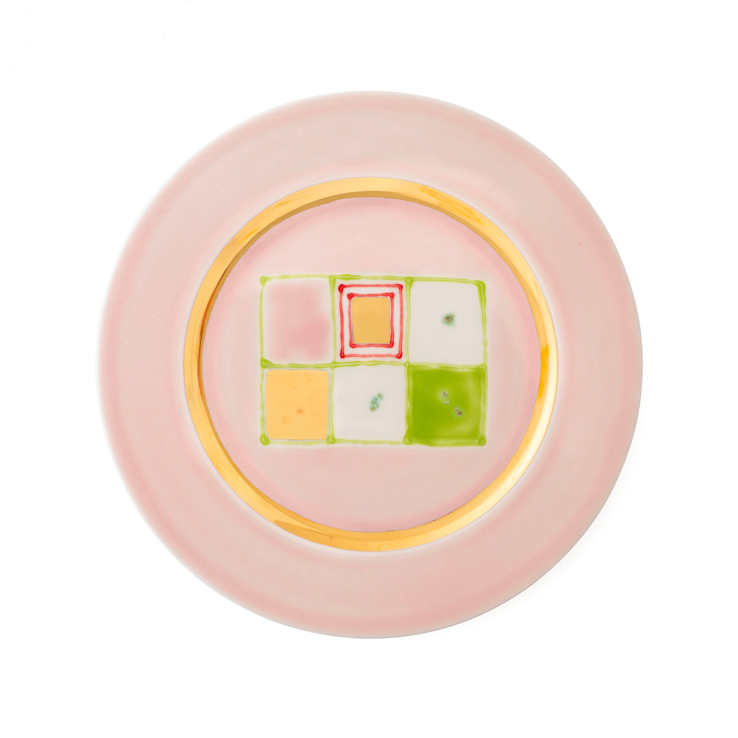 Pink Gold Dinner Rim Plate