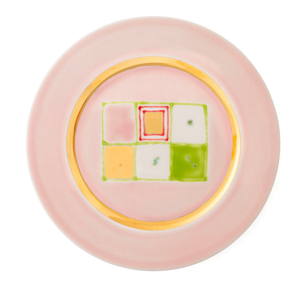 Pink Gold Dinner Rim Plate